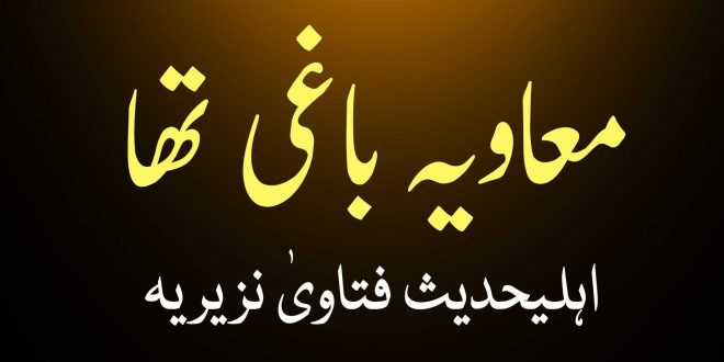 معاویہ کو باغی سمجھنا چاہیے - اہلیحدیث فتاویٰ نزیریہ