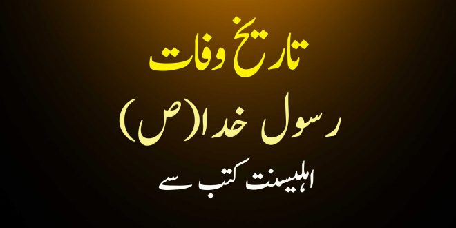 تاریخ وفات رسول خدا(ص) - اہلیسنت کتب سے سکین پیجز