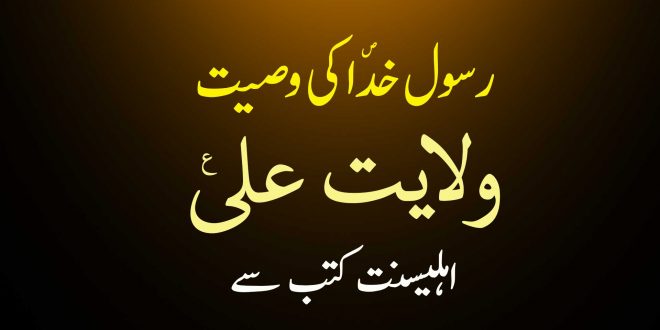 رسول خدا ص کی وصیت - ولایت علی ع - اہلیسنت کتب سے سکین پیجز