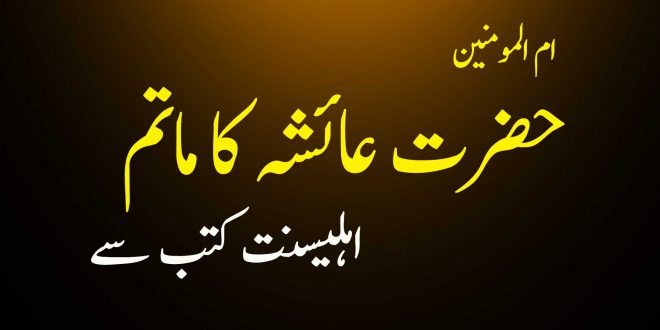 ام المومنین حضرت عائشہ کا ماتم - تحقیقی مواد - اہلیسنت کتب سے