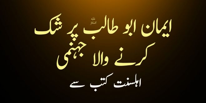 ایمان ابو طالب ع پر شک کرنے والا جہنمی ہے - اہلسنت کتب سے