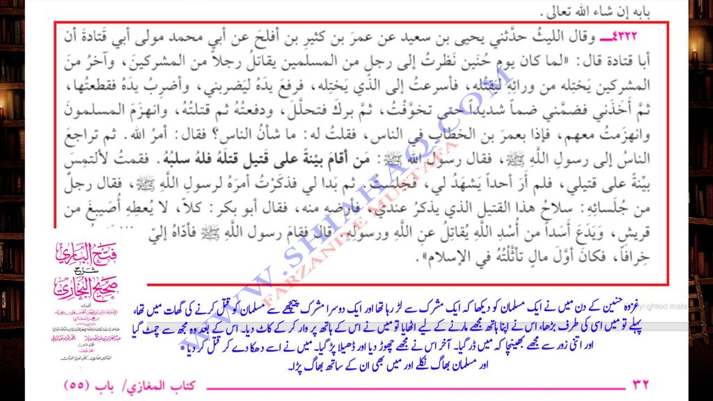 خلیفہ دوم حضرت عمر کا غزوہ حنین سے فرار - اہلسنت کتب سے سکین پیجز 