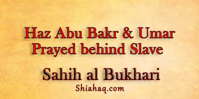 Haz Abu Bakr and Umar used to pray behind slave - Sahih al Bukhari