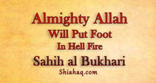 Almighty Allah will put his foot in Hell Fire – Sahih al Bukhari