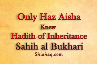 Only Haz Aisha did knew about Hadith of Inheritance - Sahih al Bukhari