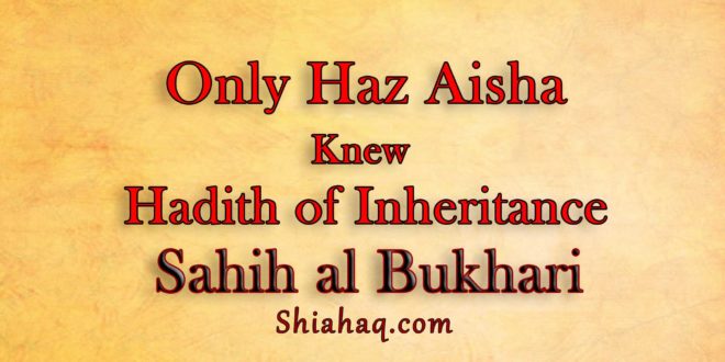 Only Haz Aisha did knew about Hadith of Inheritance - Sahih al Bukhari