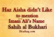 Haz Aisha didnot Like to mention name of Haz Ali as - Sahih al Bukhari