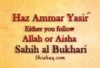 Haz Ammar bin Yasir said either you follow Allah or Aisha - Sahih al Bukhari