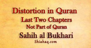 Distortion - Last Two Chapters are not Part of Quran - Sahih al Bukhari