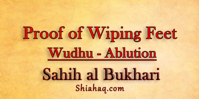 Proof of Wiping of Feet in Wudhu - Ablution - Sahih al Bukhari