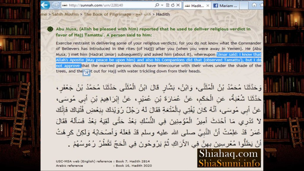 Ruling of Hajj Tamattu was changed by Haz Umar - Sahih Muslim