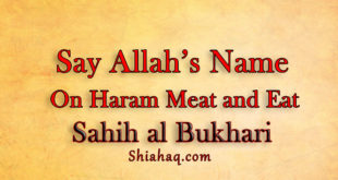 Say Allah Name on Haram Meat and eat -Sahih al Bukhari
