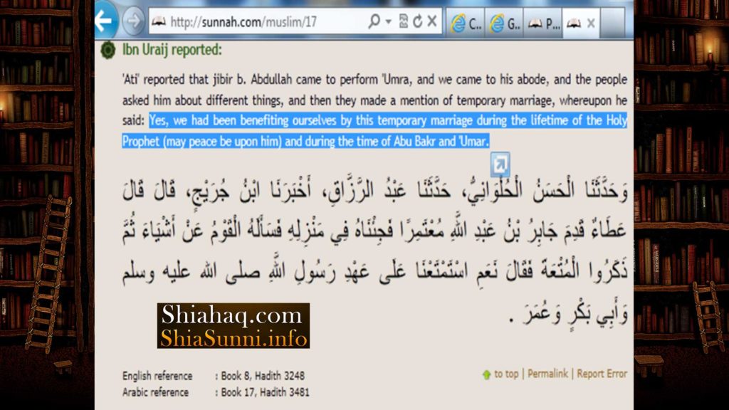 Temporary Marriage - Nikah al Mutah was Forbidden by Haz Umar - Sahih Muslim 