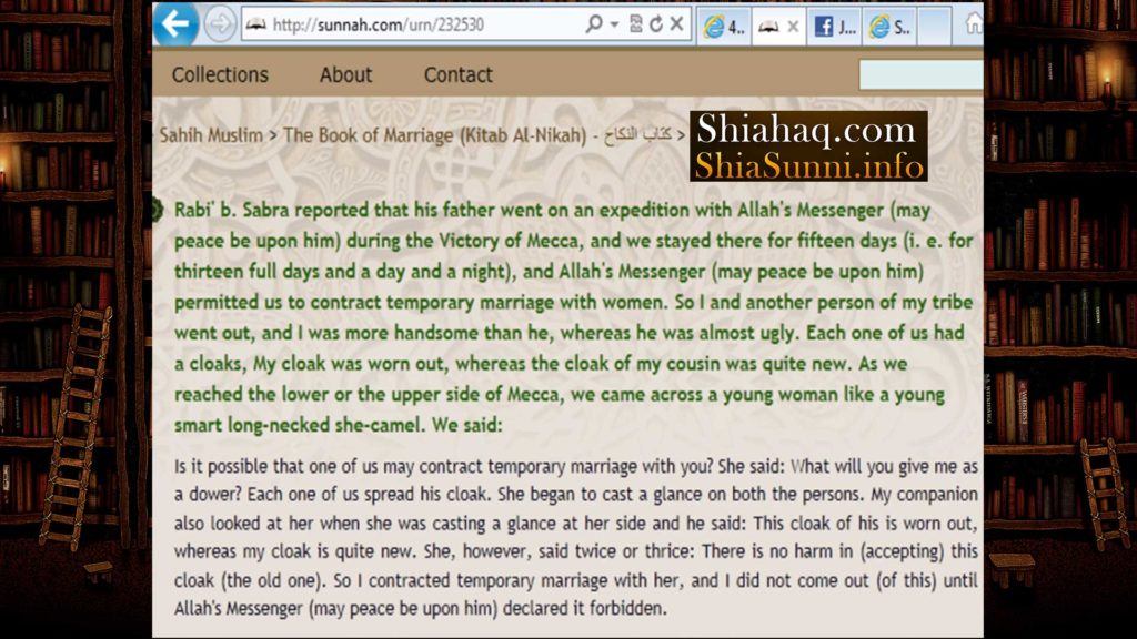 Temporary Marriage - Nikah al Mutah was Forbidden by Haz Umar - Sahih Muslim 