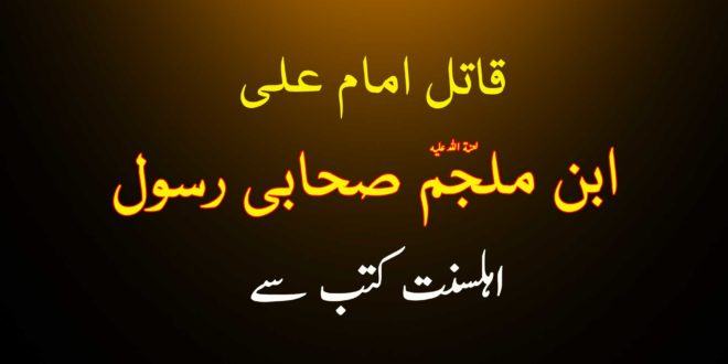 قاتل امام علی - ابن ملجم صحابی رسول - اہلسنت کتب سے