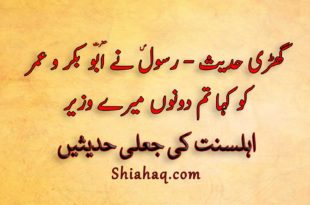 گھڑی حدیث - رسول ص نے ابو بکر و عمر کو کہا تم دونوں میرے وزیر - اہلسنت کی جعلی حدیثیں