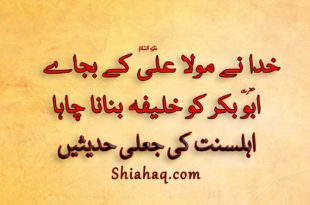 من گھڑت حدیث - خدا مولا علی ع کے بجاے حضرت ابو بکر کو خلیفہ بنانا چاہتا ہے - اہلسنت کی جعلی حدیثیں